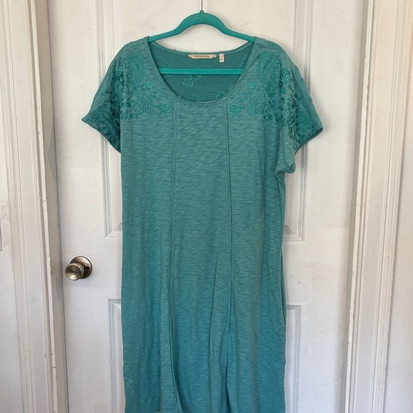 Soft Surroundings Teal Textured dress - Picture 1 of 3